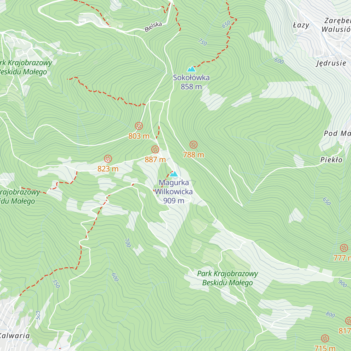 Schronisko PTTK na Magurce map