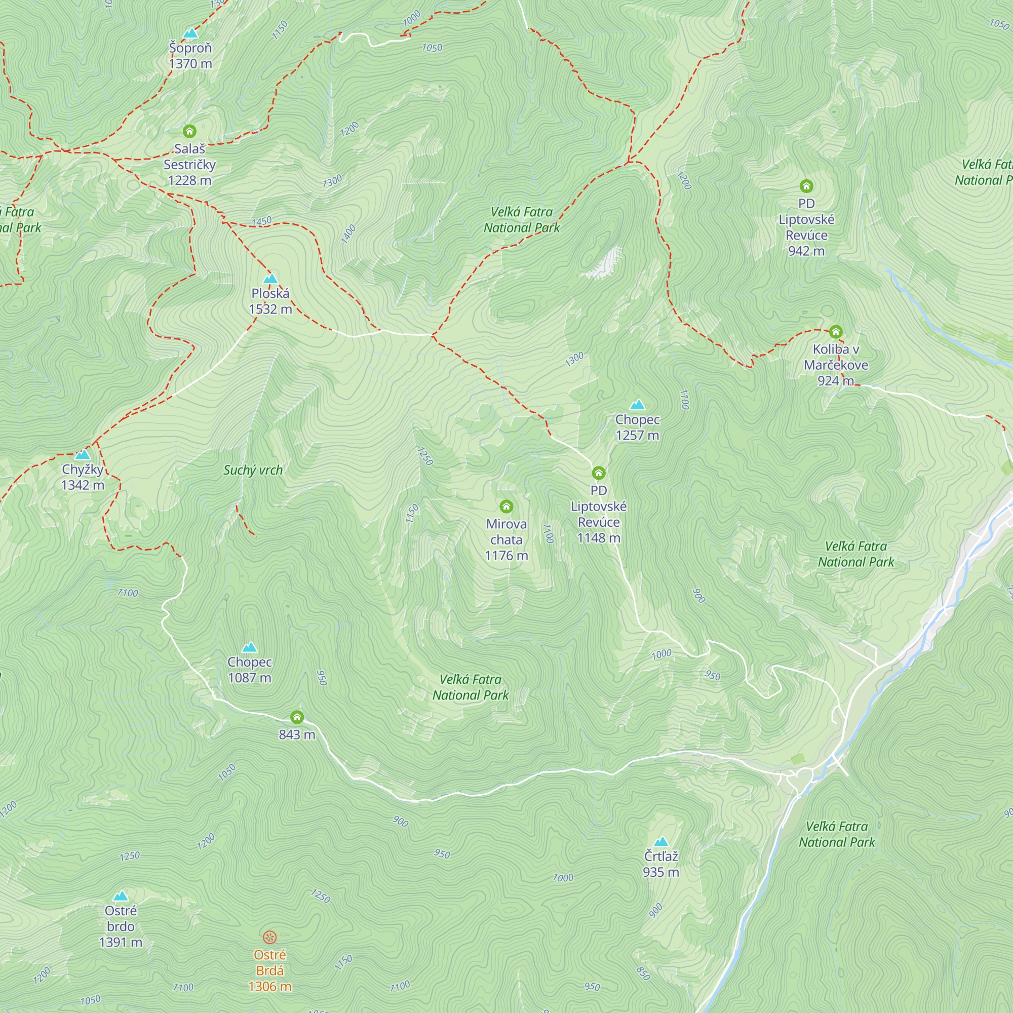 Mirova chata map