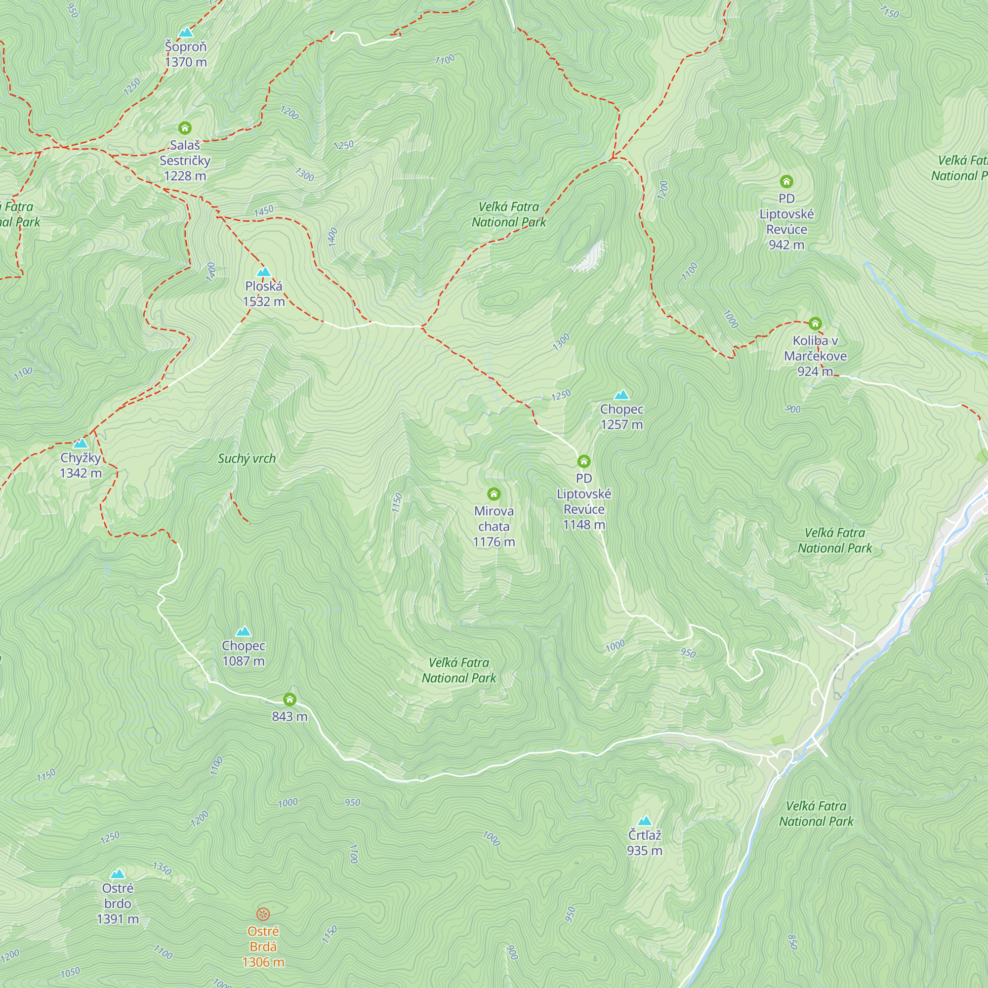 Mirova chata map