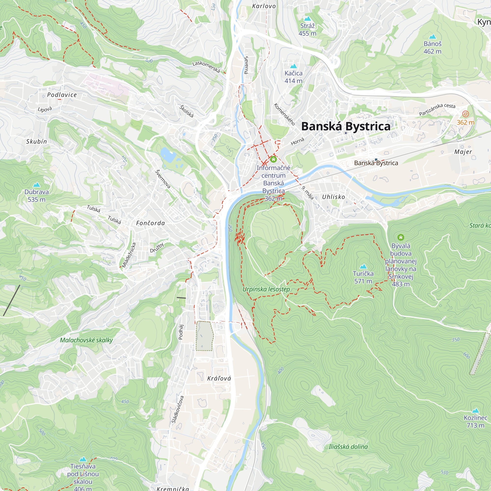 Budova plánovanej lanovky na Urpín map