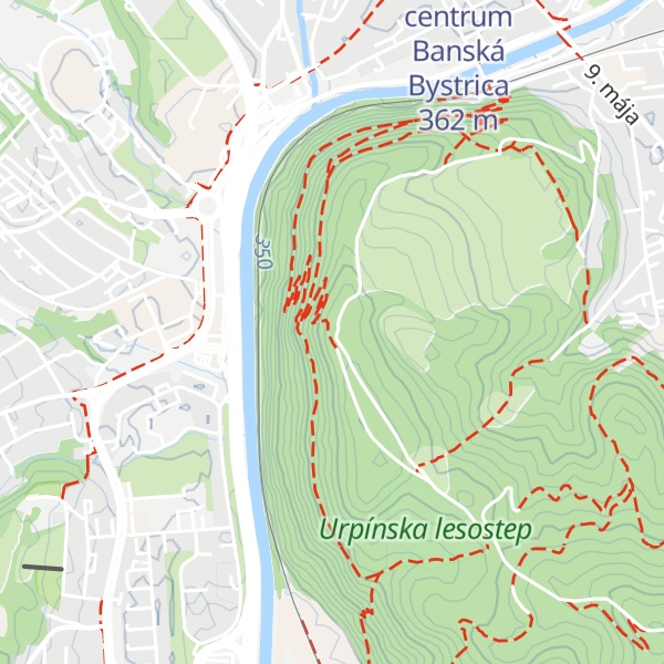 Map of Budova plánovanej lanovky na Urpín