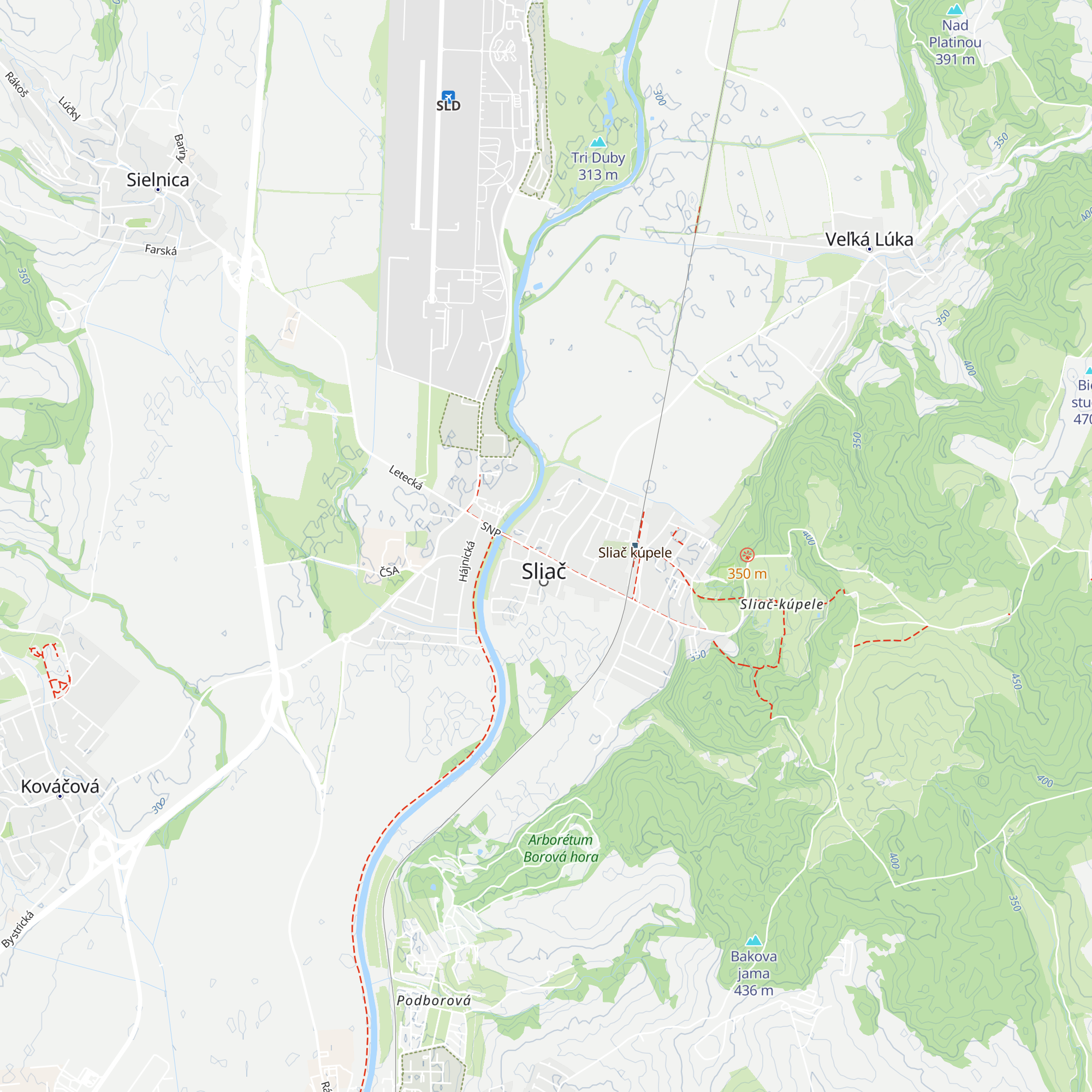 Turistické informačné centrum mesta Sliač map