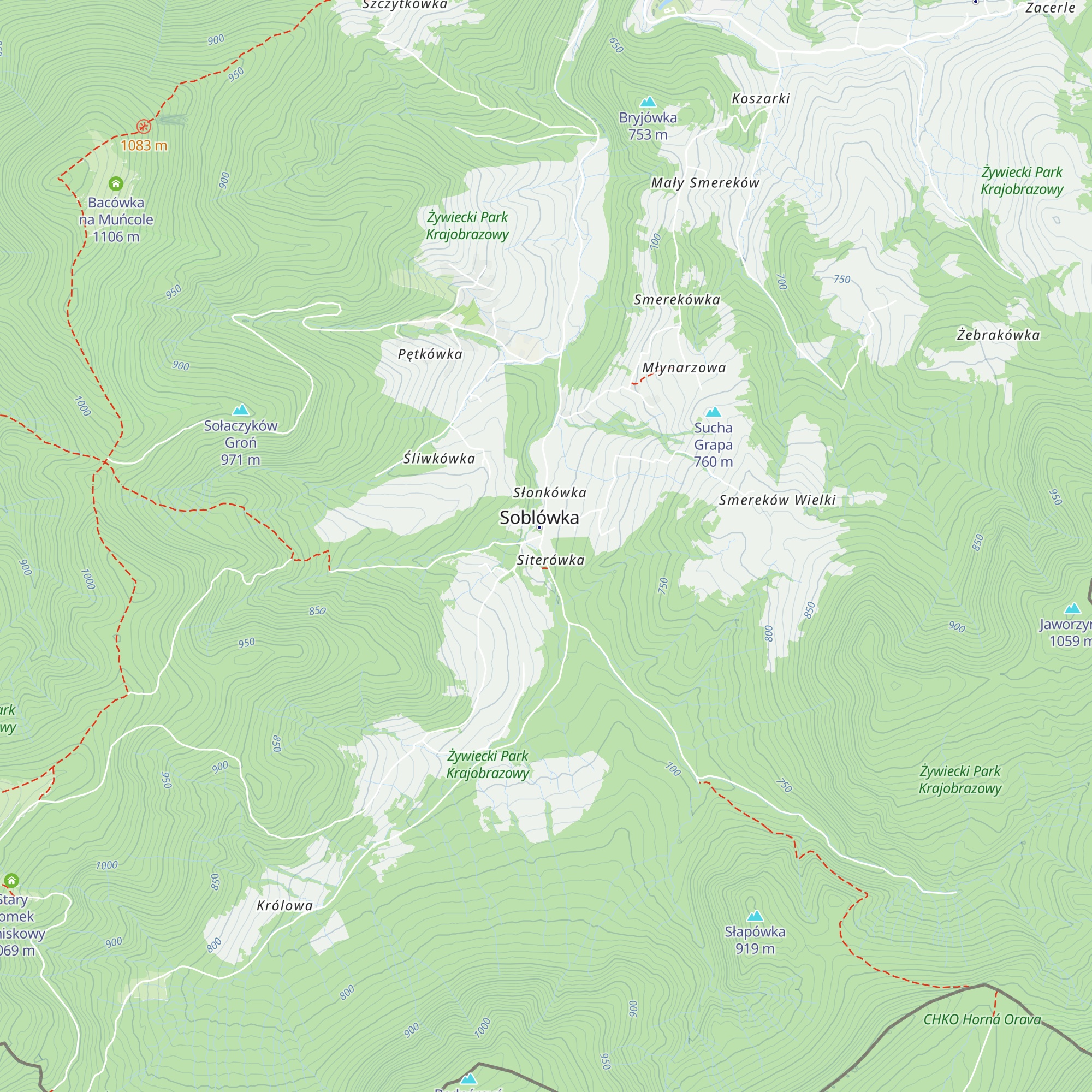 Schronisko SSM Soblówka map