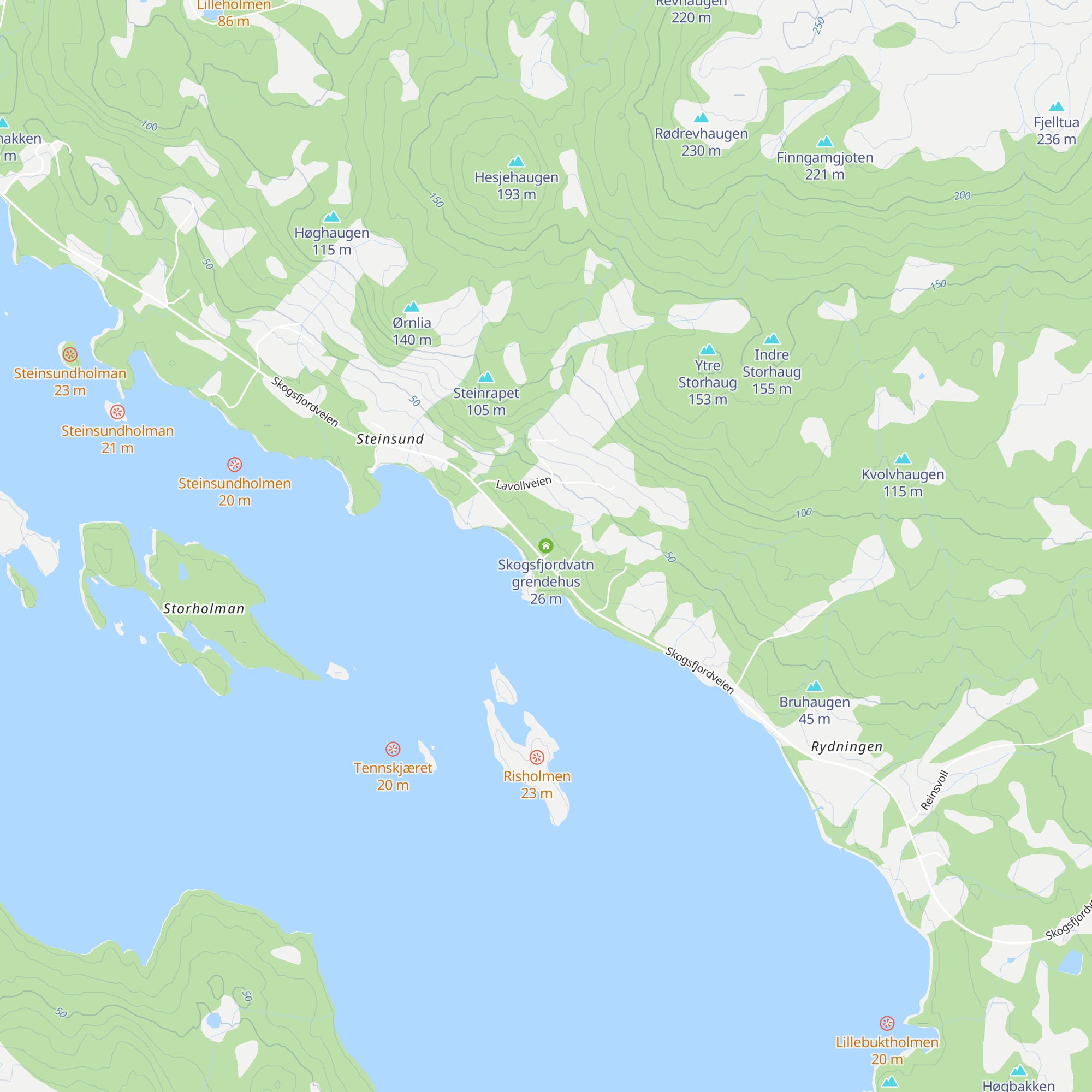 Skogsfjordvatn grendehus map