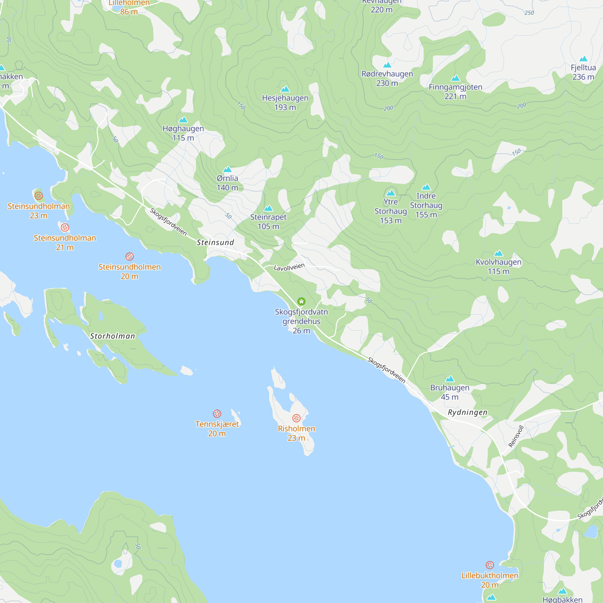 Skogsfjordvatn grendehus map