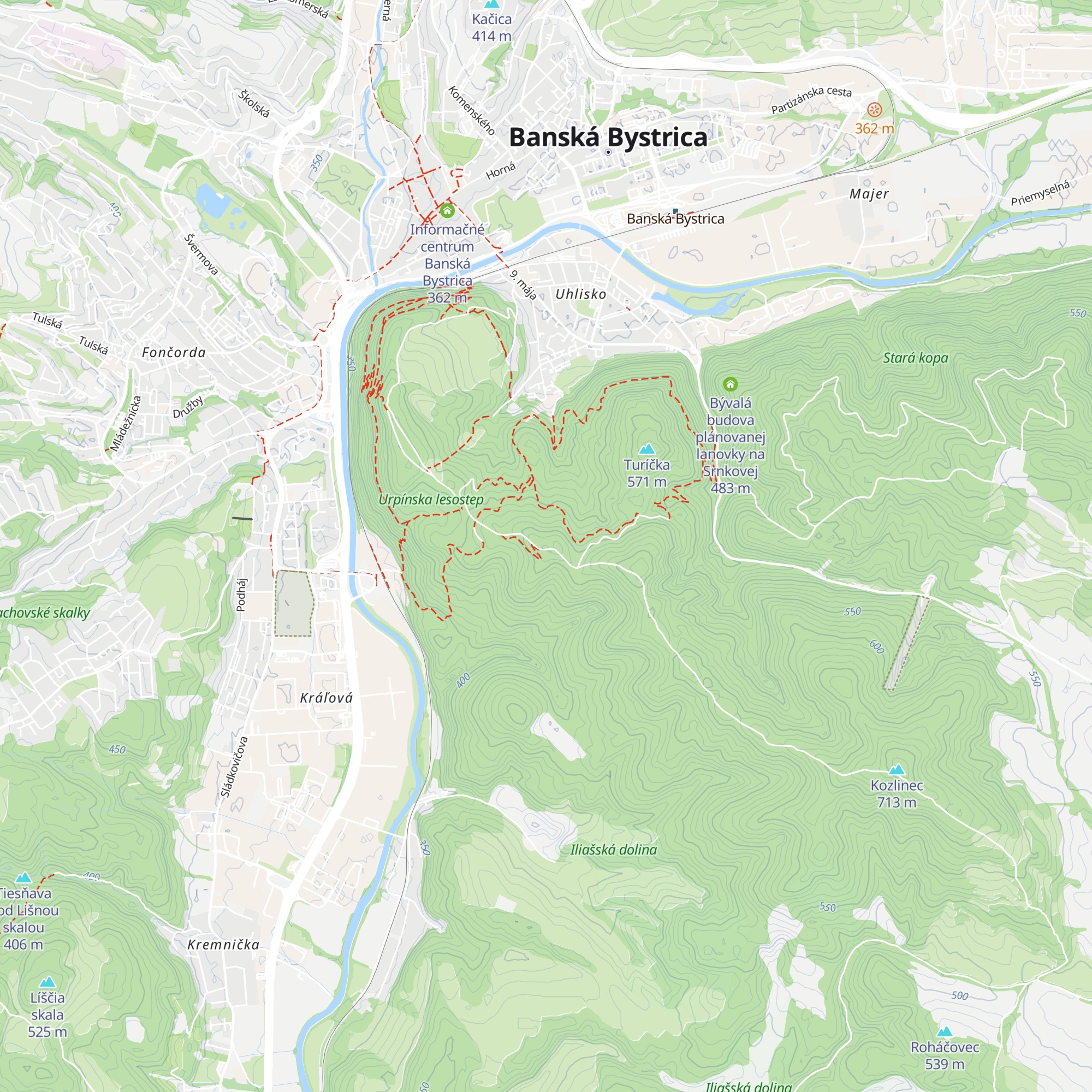 Hvezdáreň v Banskej Bystrici map