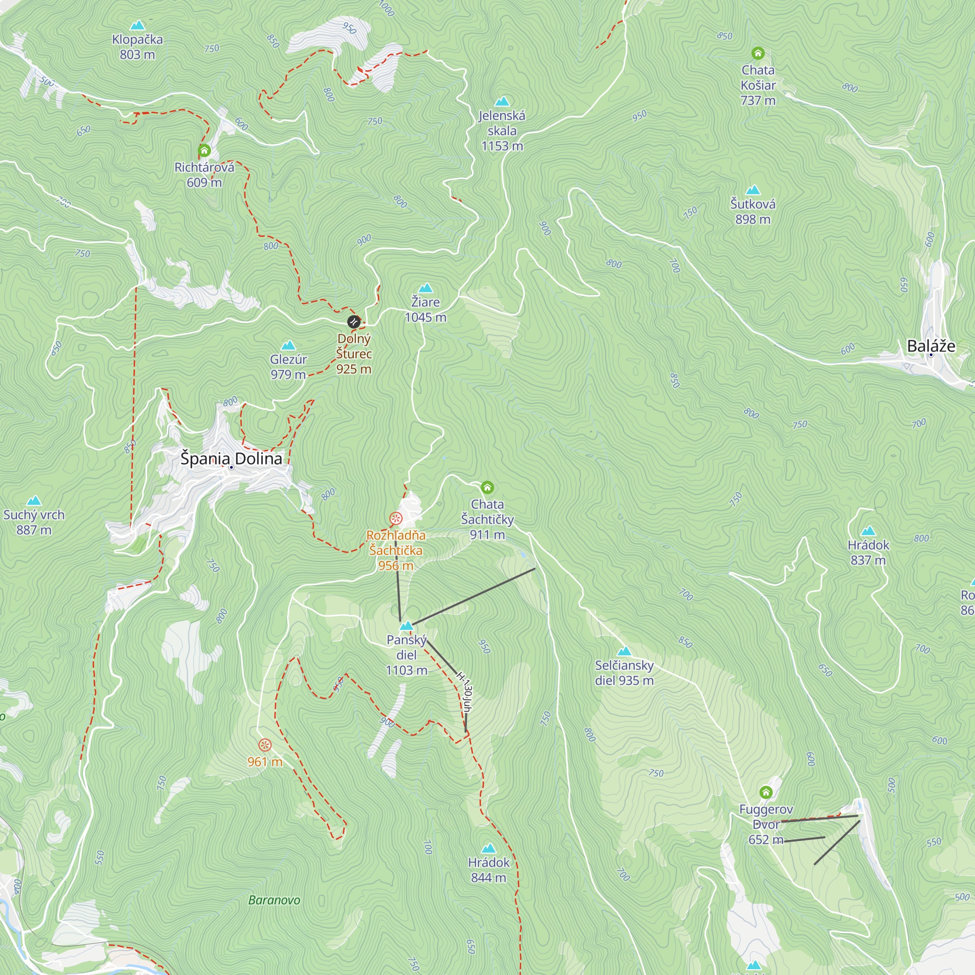 Chata Šachtičky map