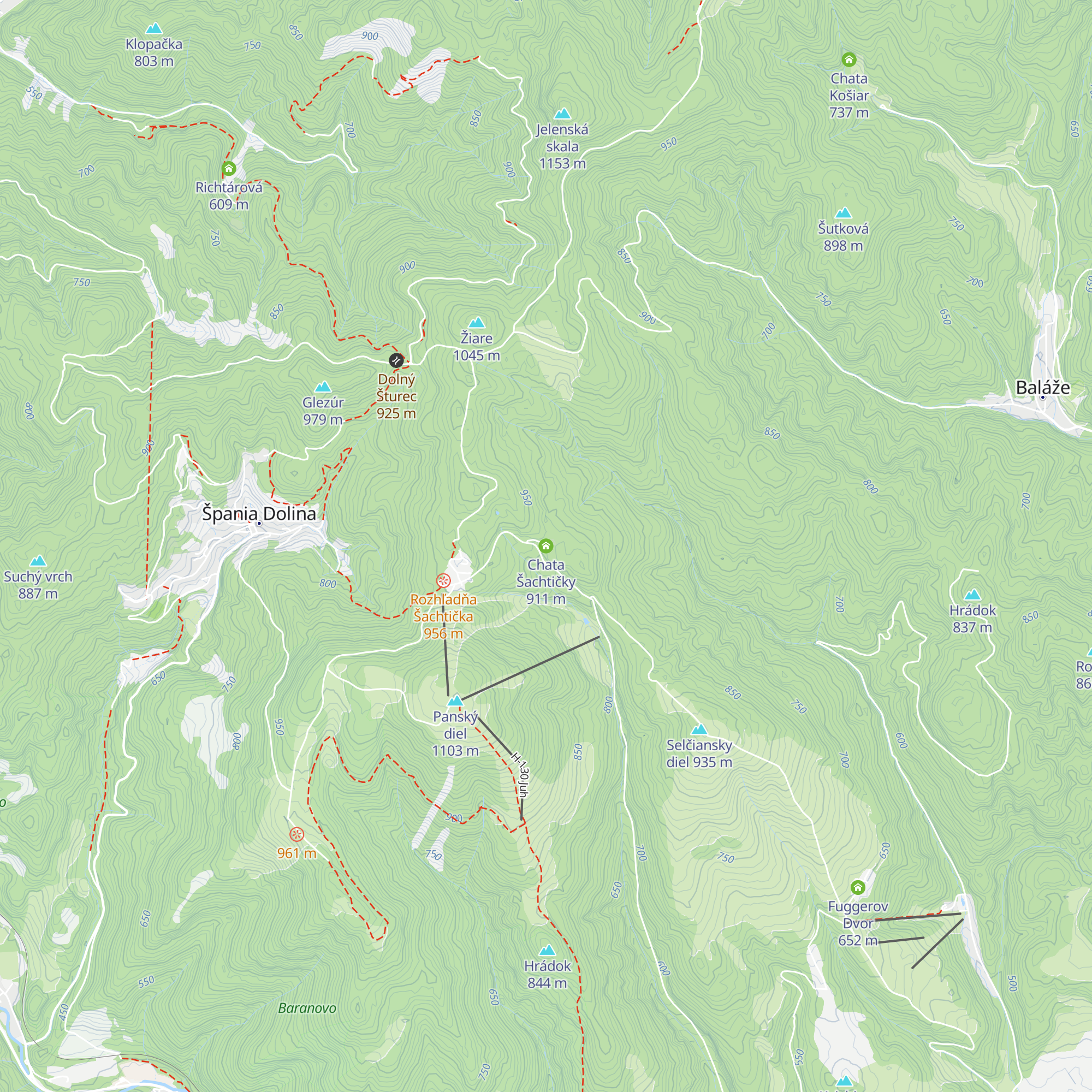 Chata Šachtičky map