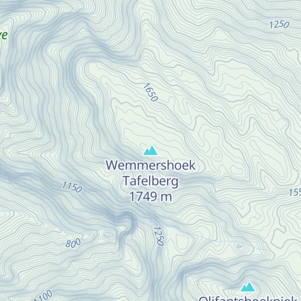 Map of Wemmershoek Tafelberg