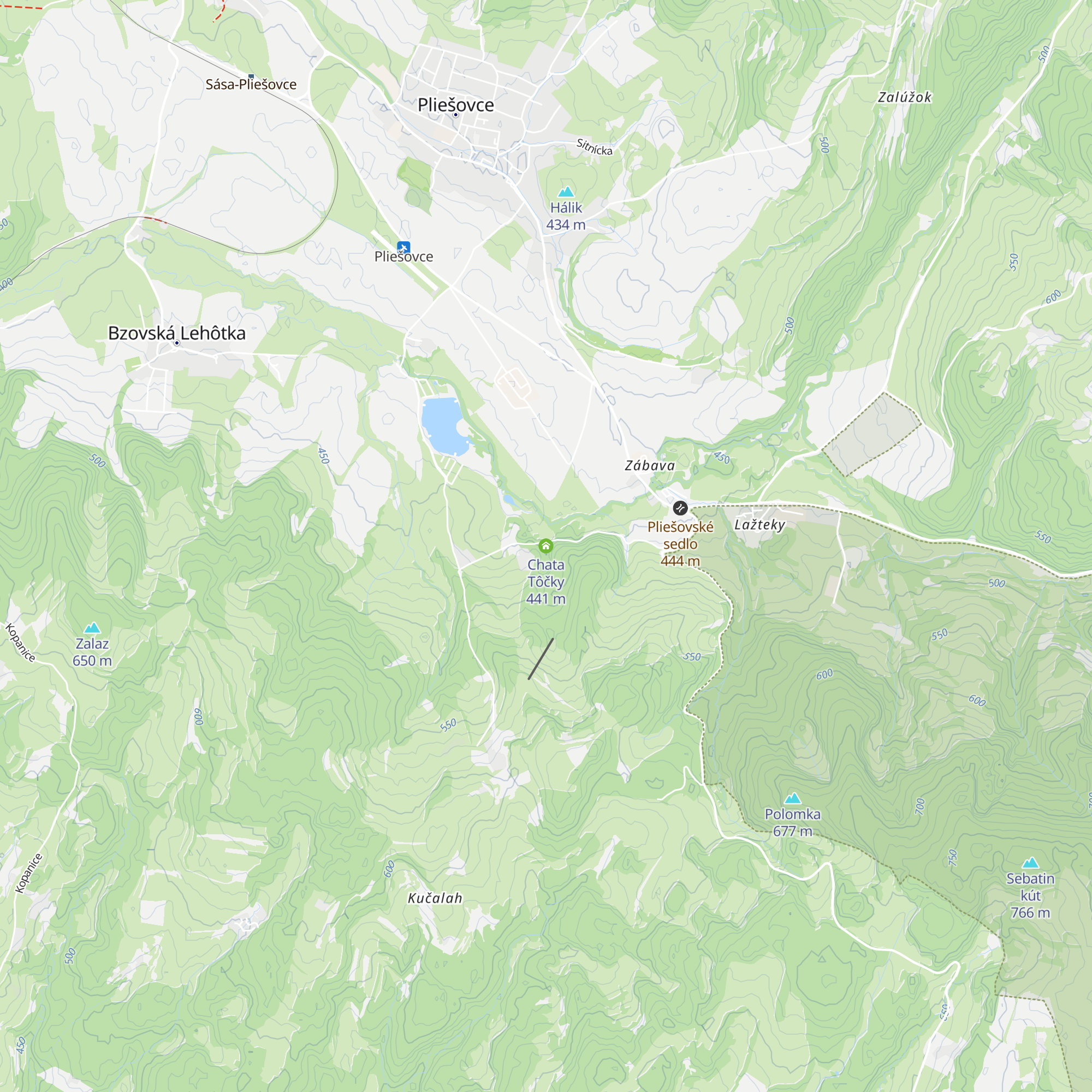 Chata Tôčky map