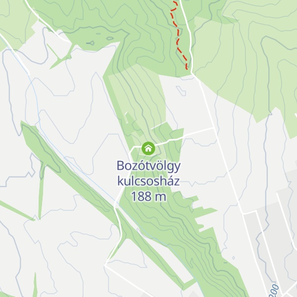 Map of Bozótvölgy kulcsosház