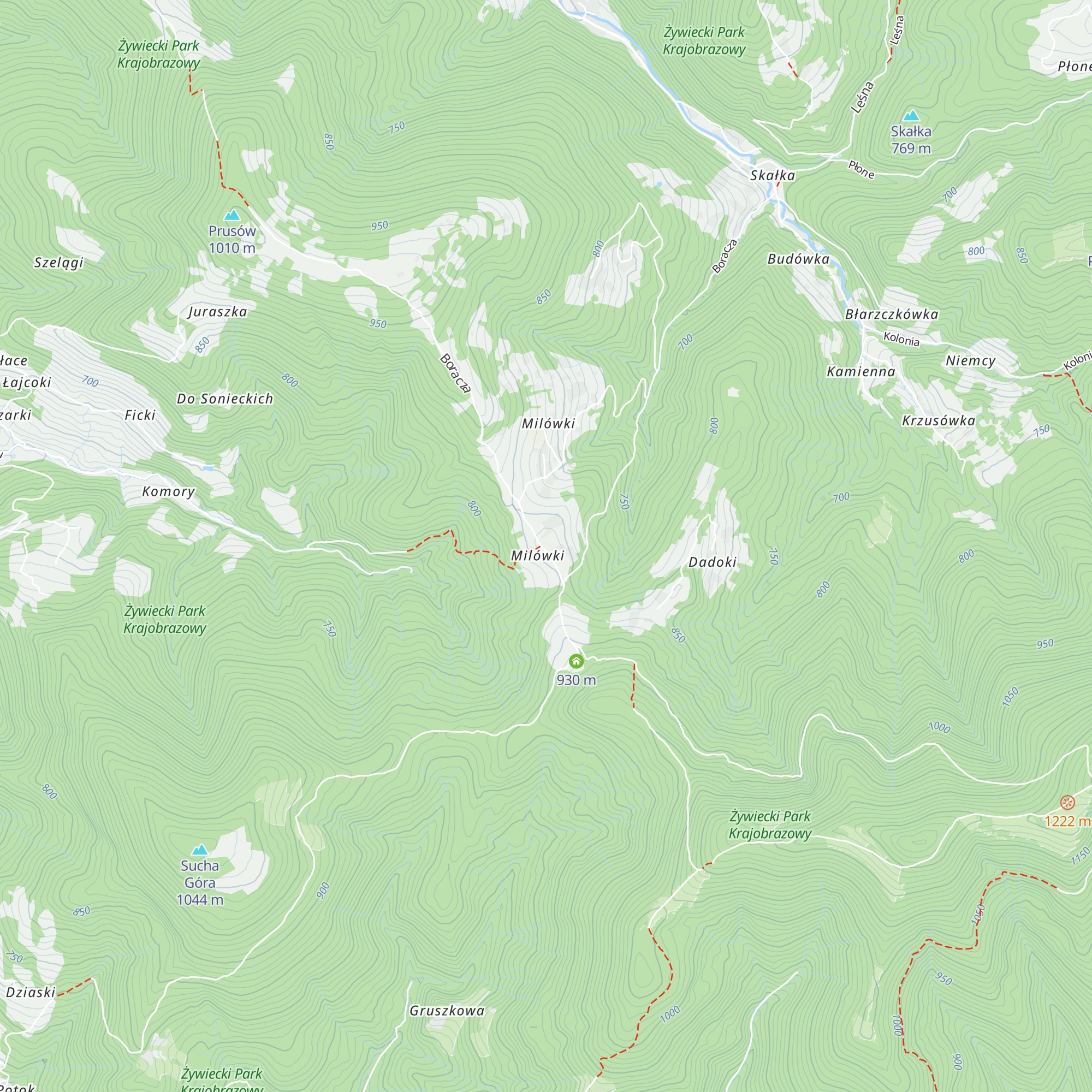 Schronisko PTTK na Hali Boraczej map