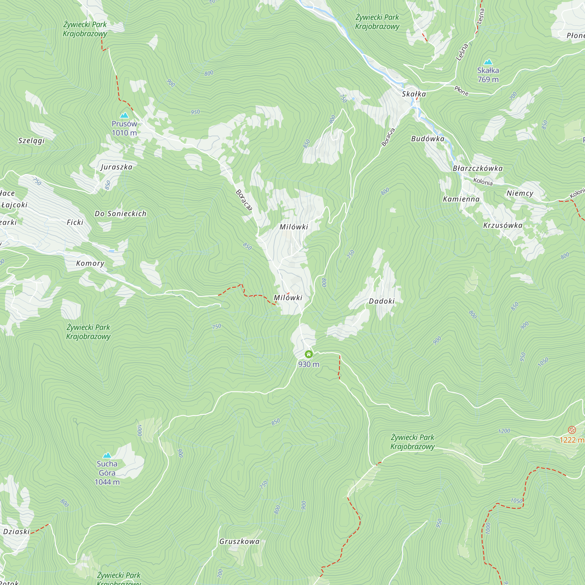Schronisko PTTK na Hali Boraczej map