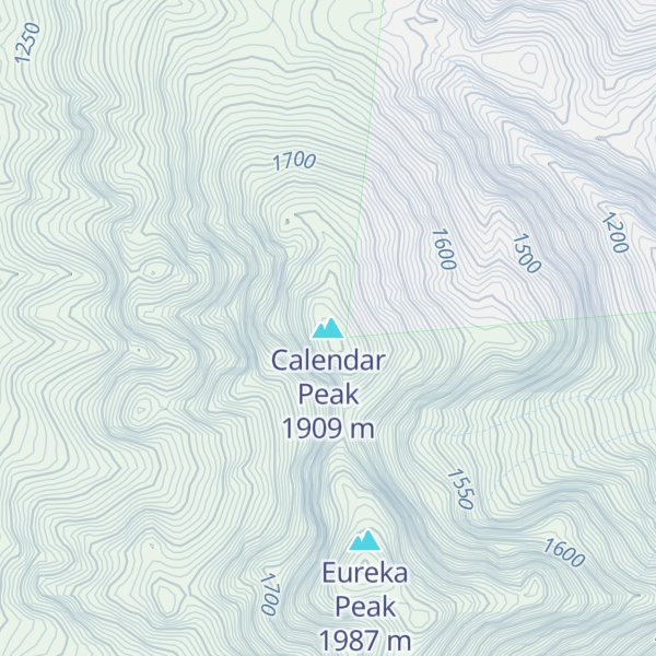 Map of Calendar Peak