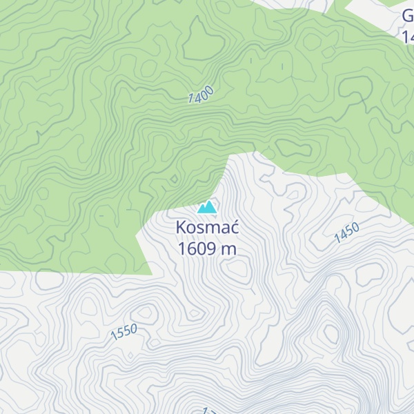 Map of Kosmać