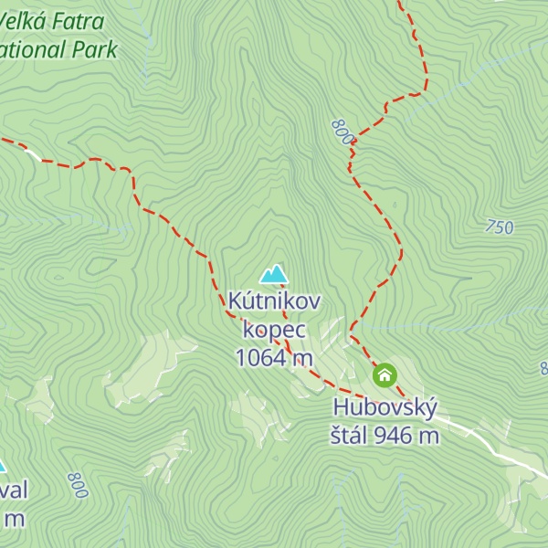 Map of Kútnikov kopec