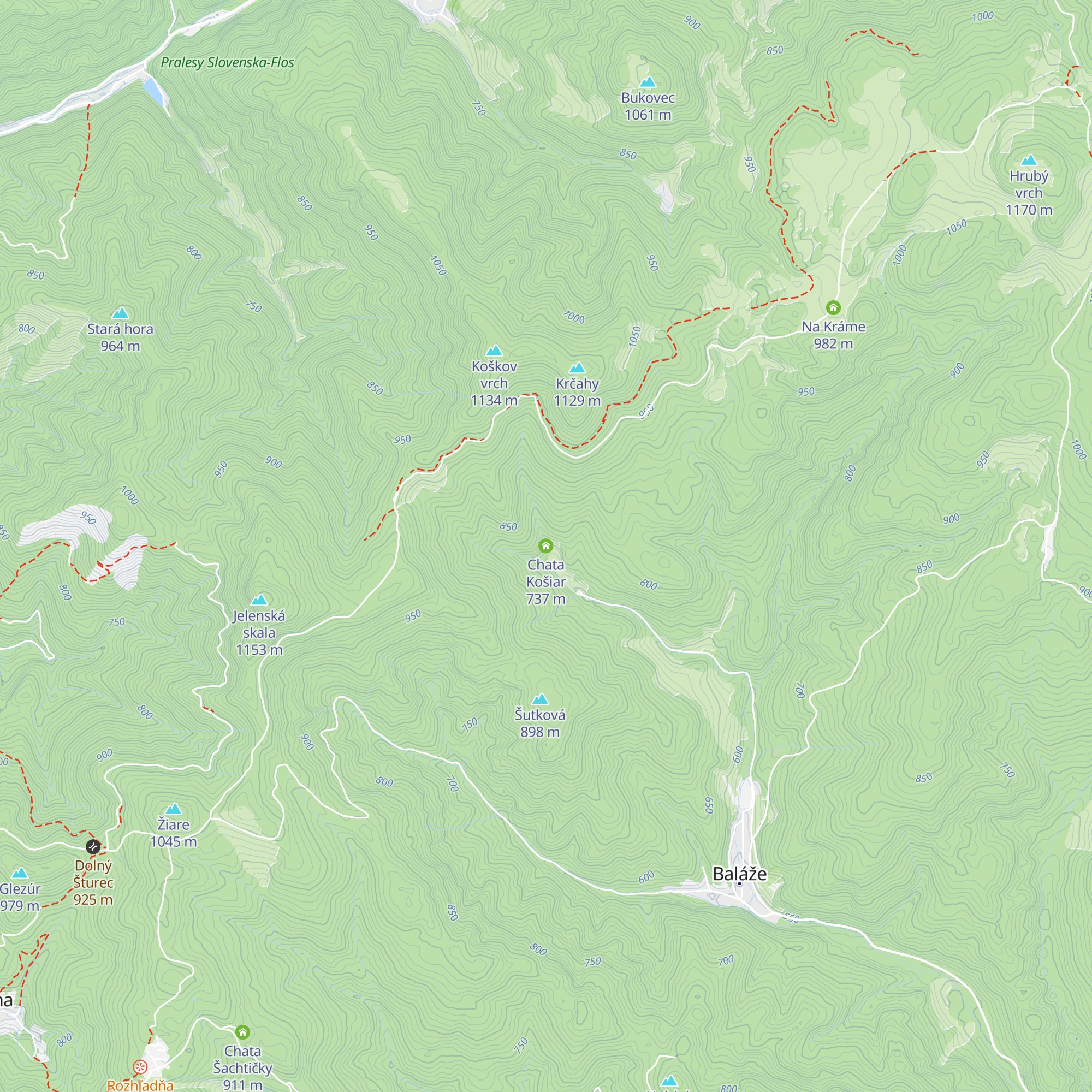 Chata Košiar map
