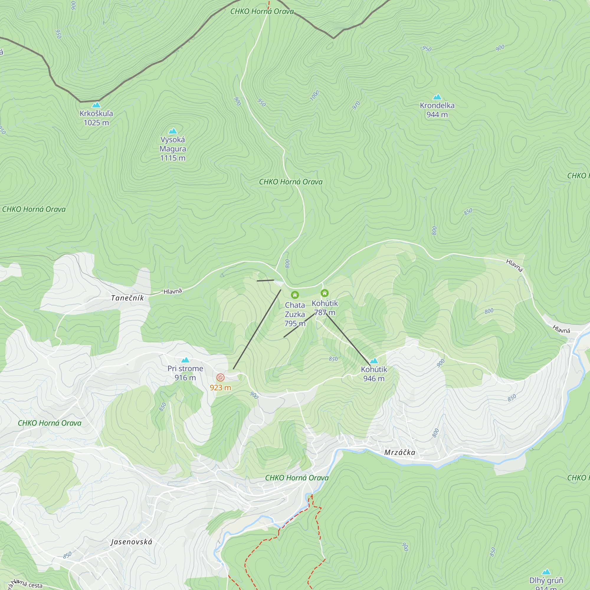 Chata Zuzka map