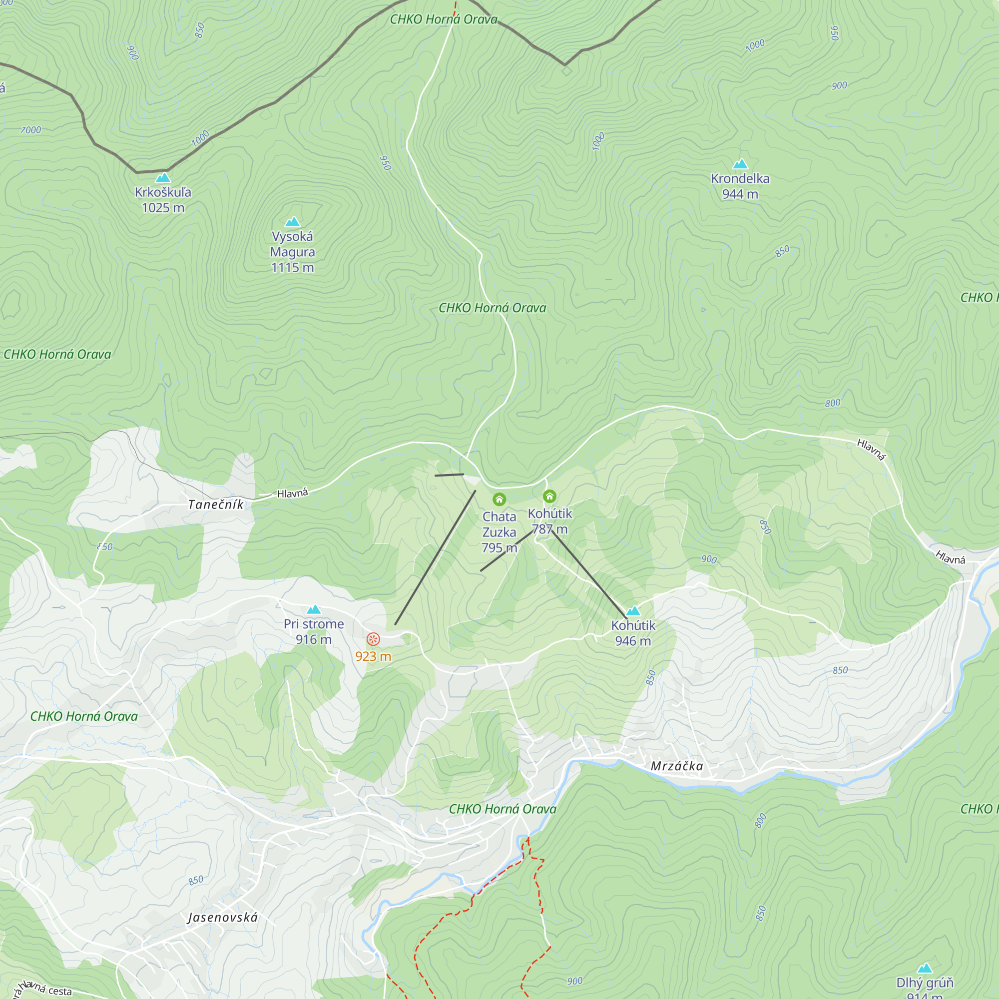 Chata Zuzka map