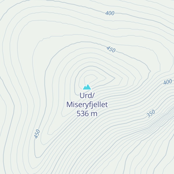 Map of Urd/Miseryfjellet