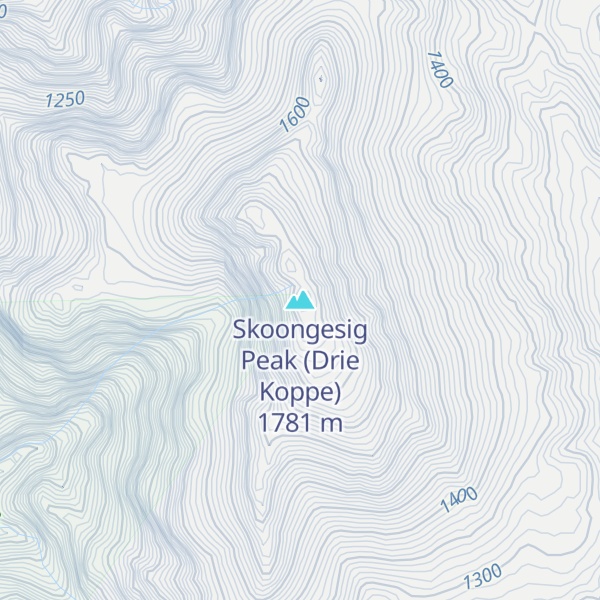 Map of Skoongesig Peak (Drie Koppe)