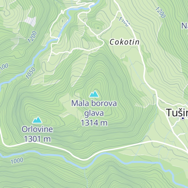 Map of Mala borova glava