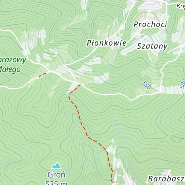 Map of Łysy Groń
