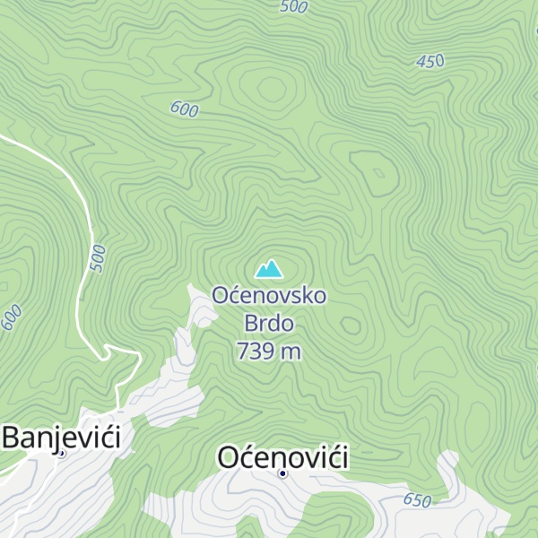 Map of Oćenovsko Brdo