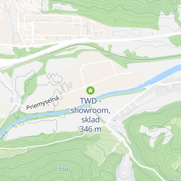 Map of TWD - showroom, sklad