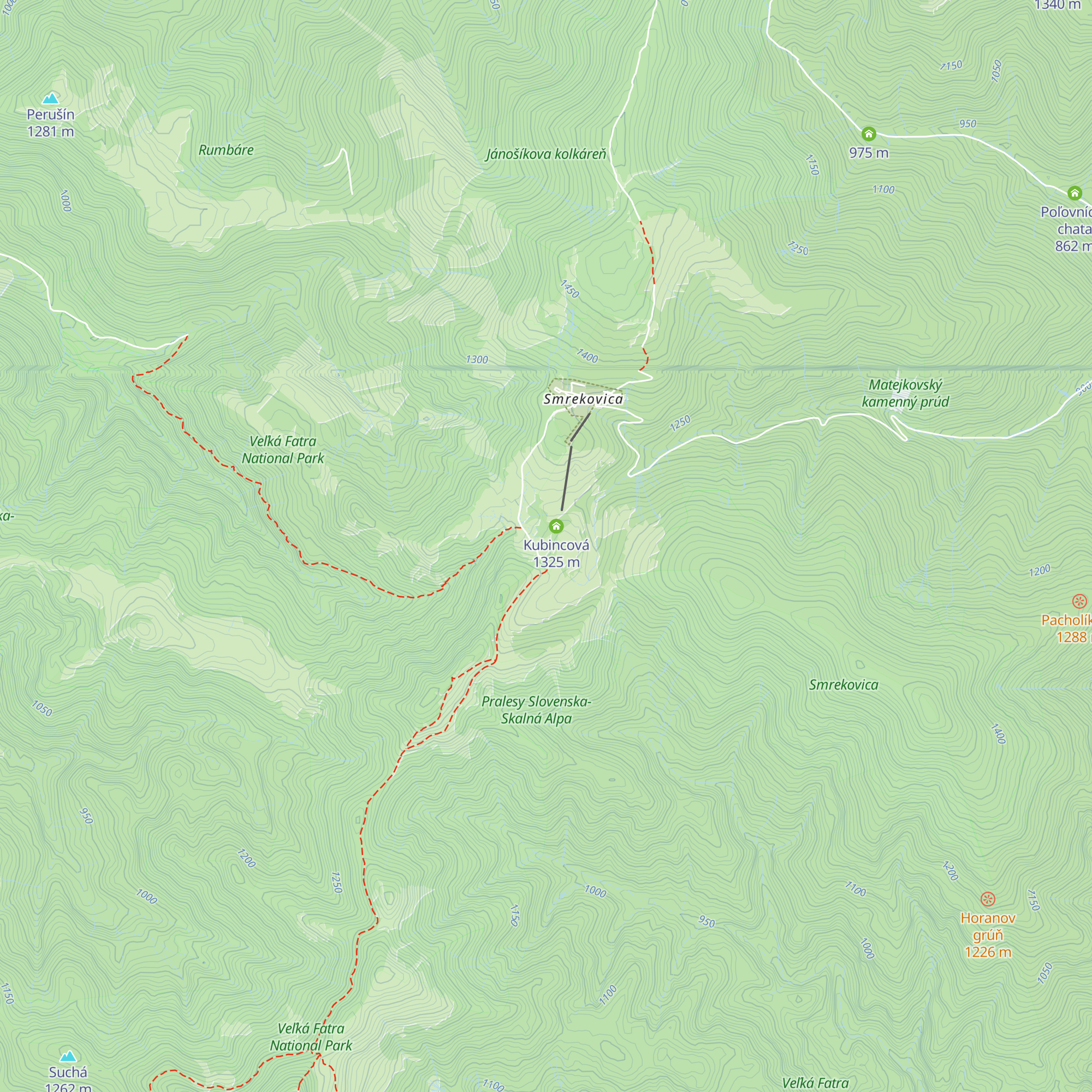 Horská chata Smrekovica map