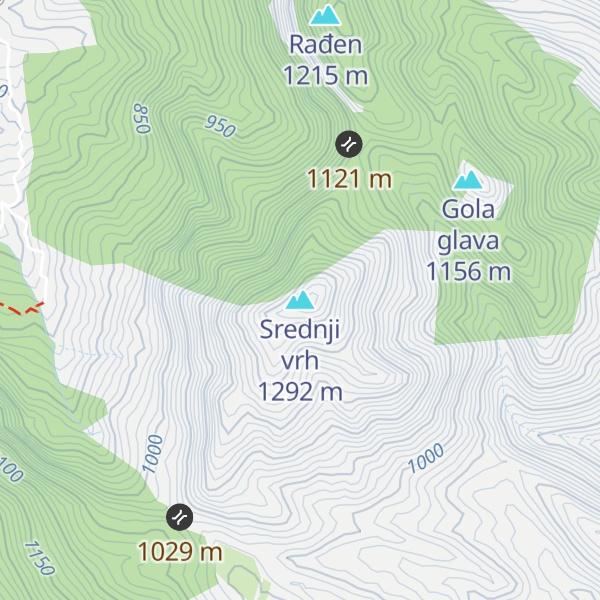 Map of Srednji vrh
