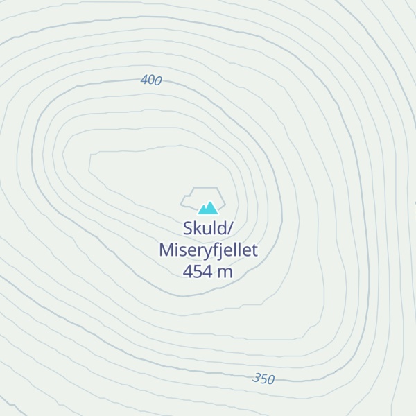 Map of Skuld/Miseryfjellet