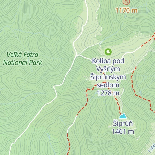 Map of Predný Šiprúň