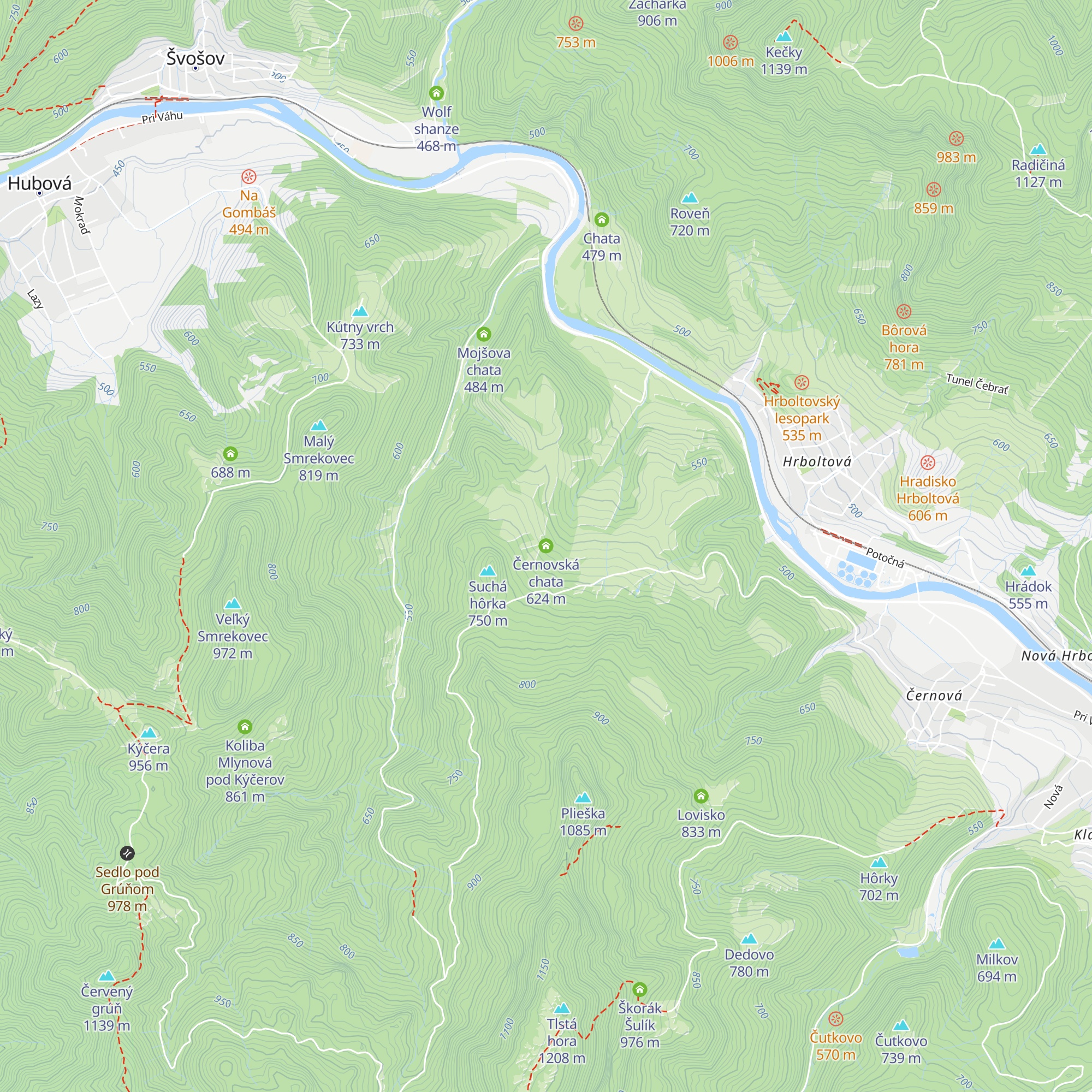 Černovská chata map