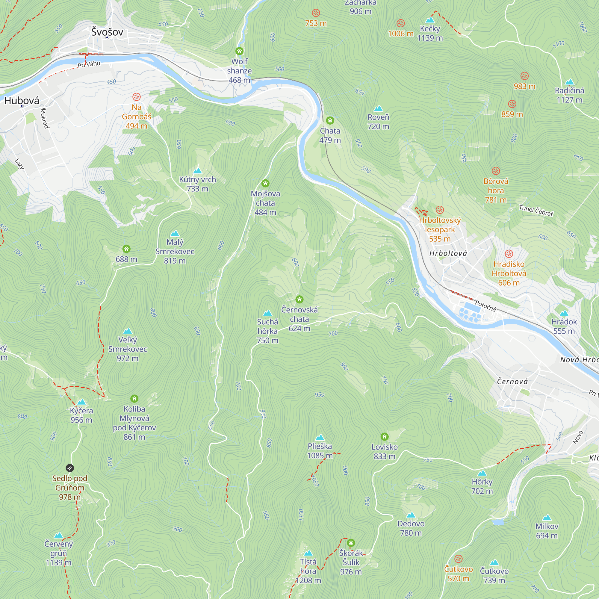 Černovská chata map