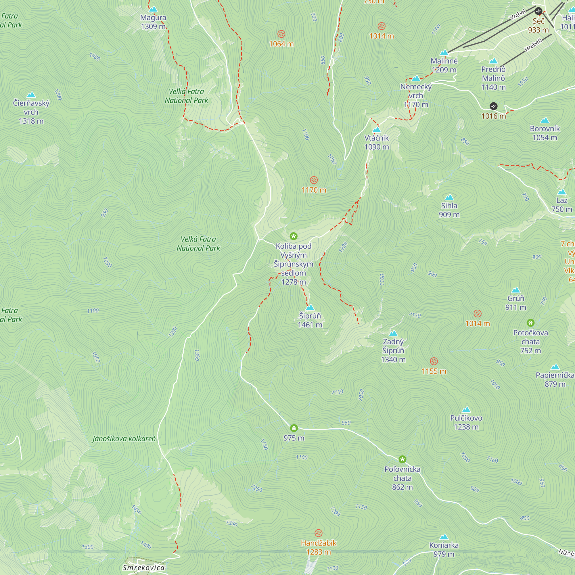 Pod Šiprúňom map