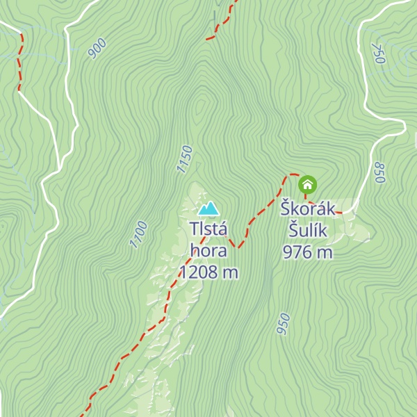 Map of Tlstá hora