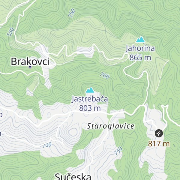 Map of Jastrebača