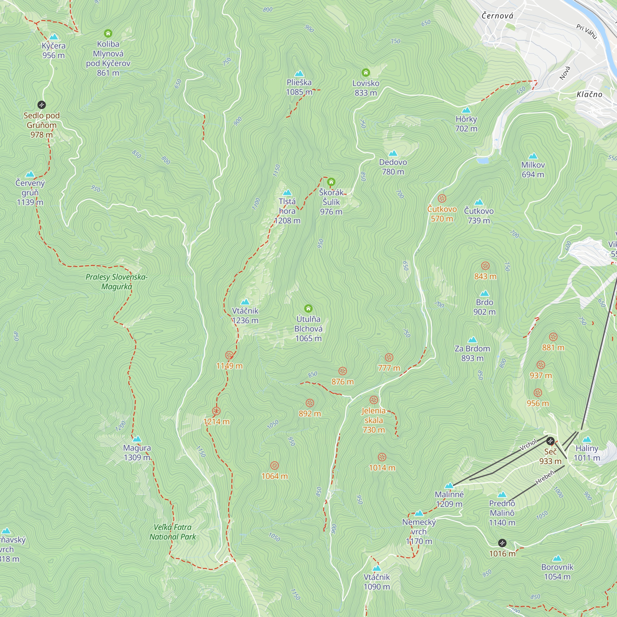 Útulňa Blchová map