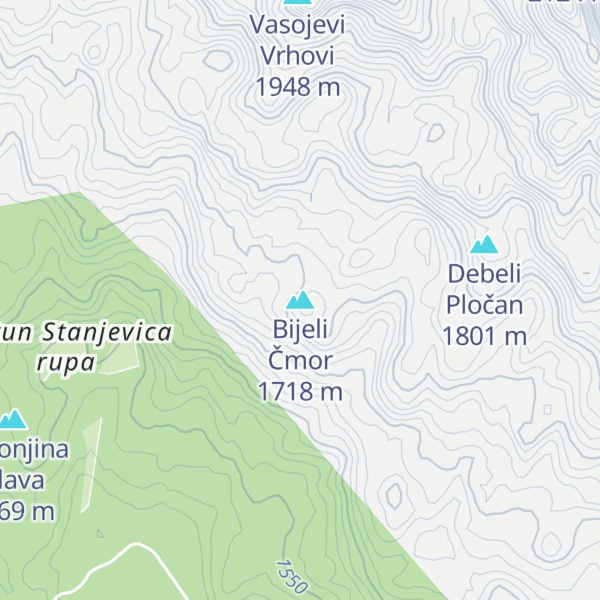 Map of Bijeli Čmor