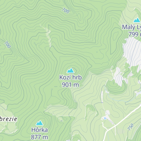 Map of Kozí hrb