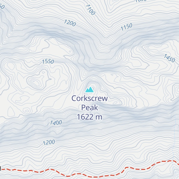 Map of Corkscrew Peak