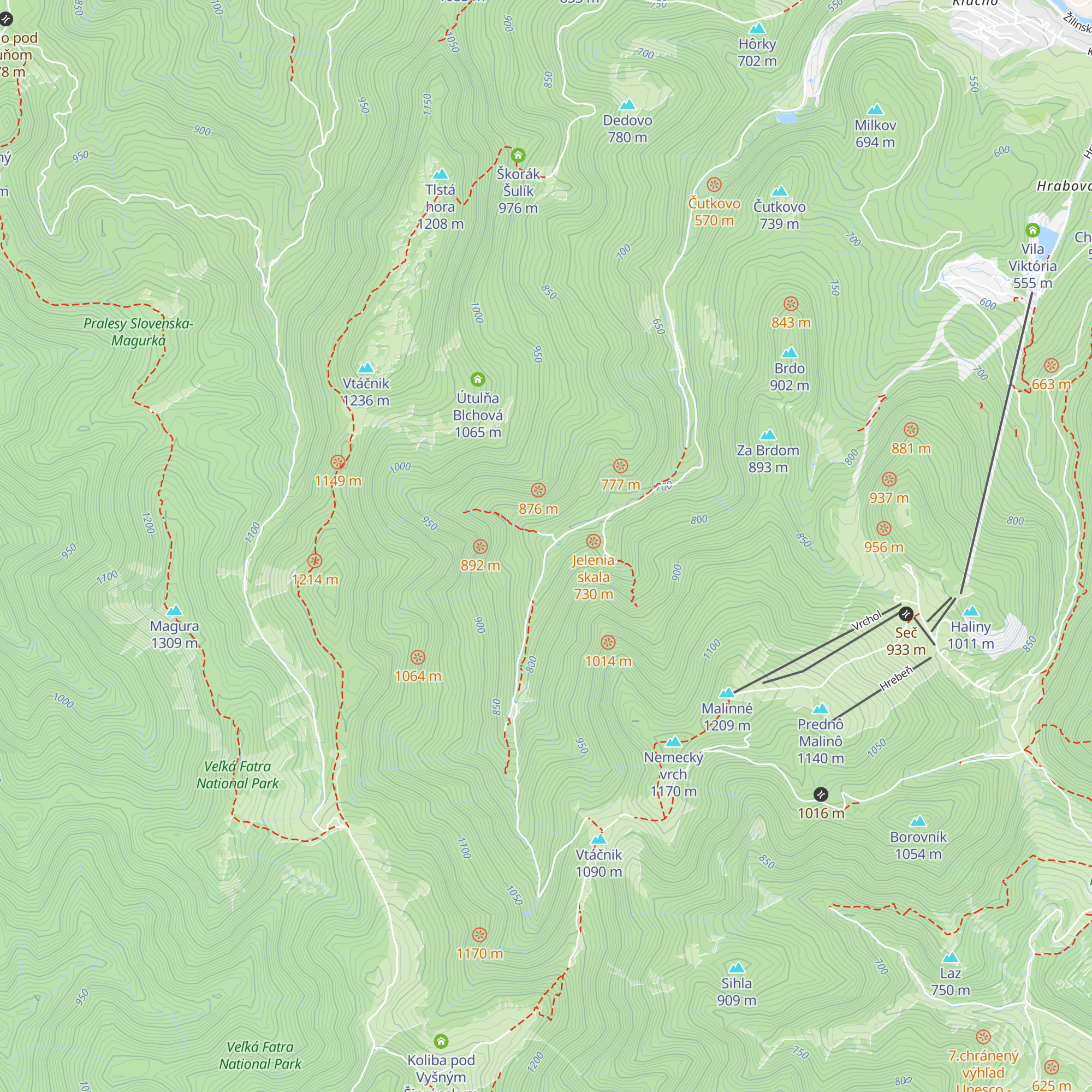 Chata pod Kozím map