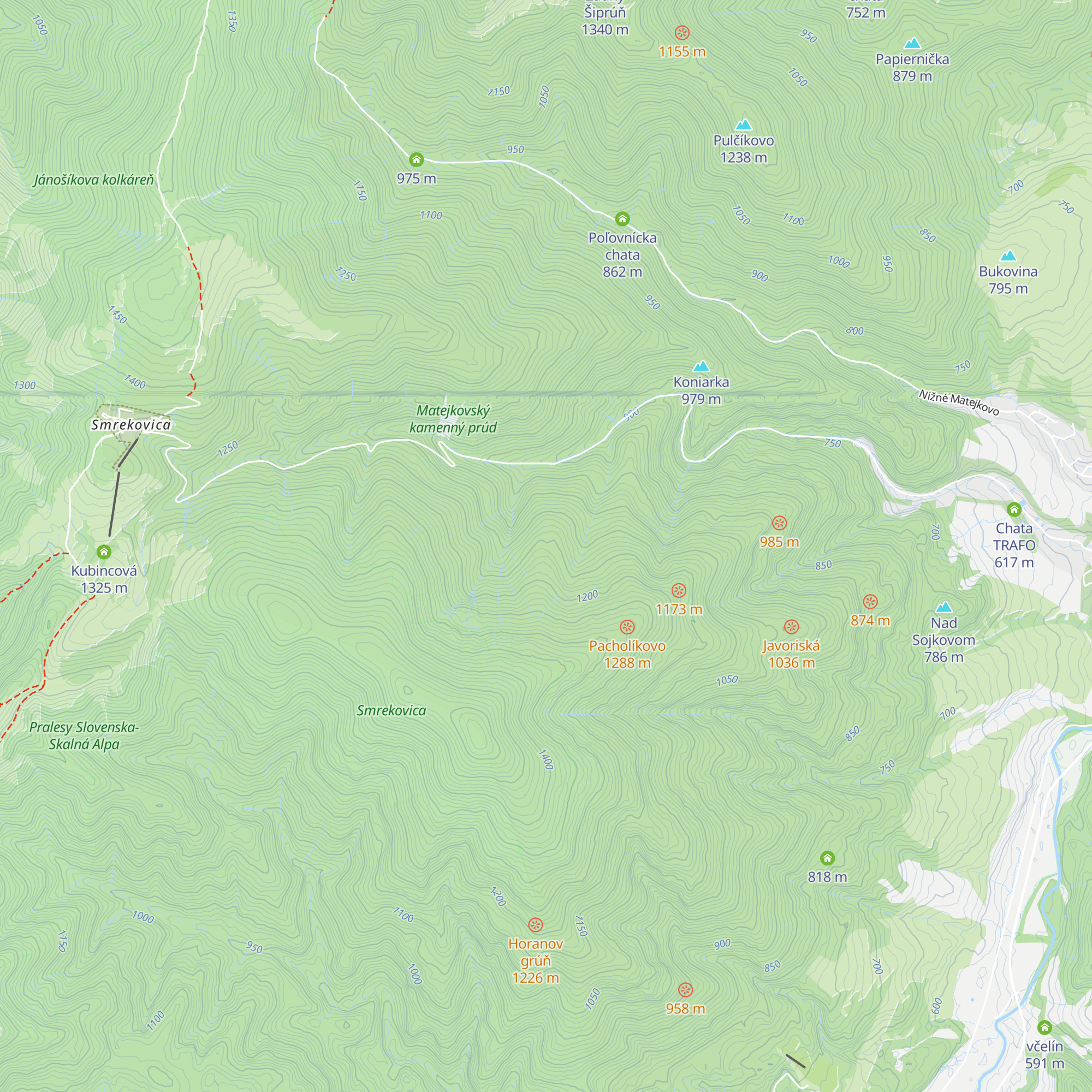 Bunka v Prostrednom grúni map