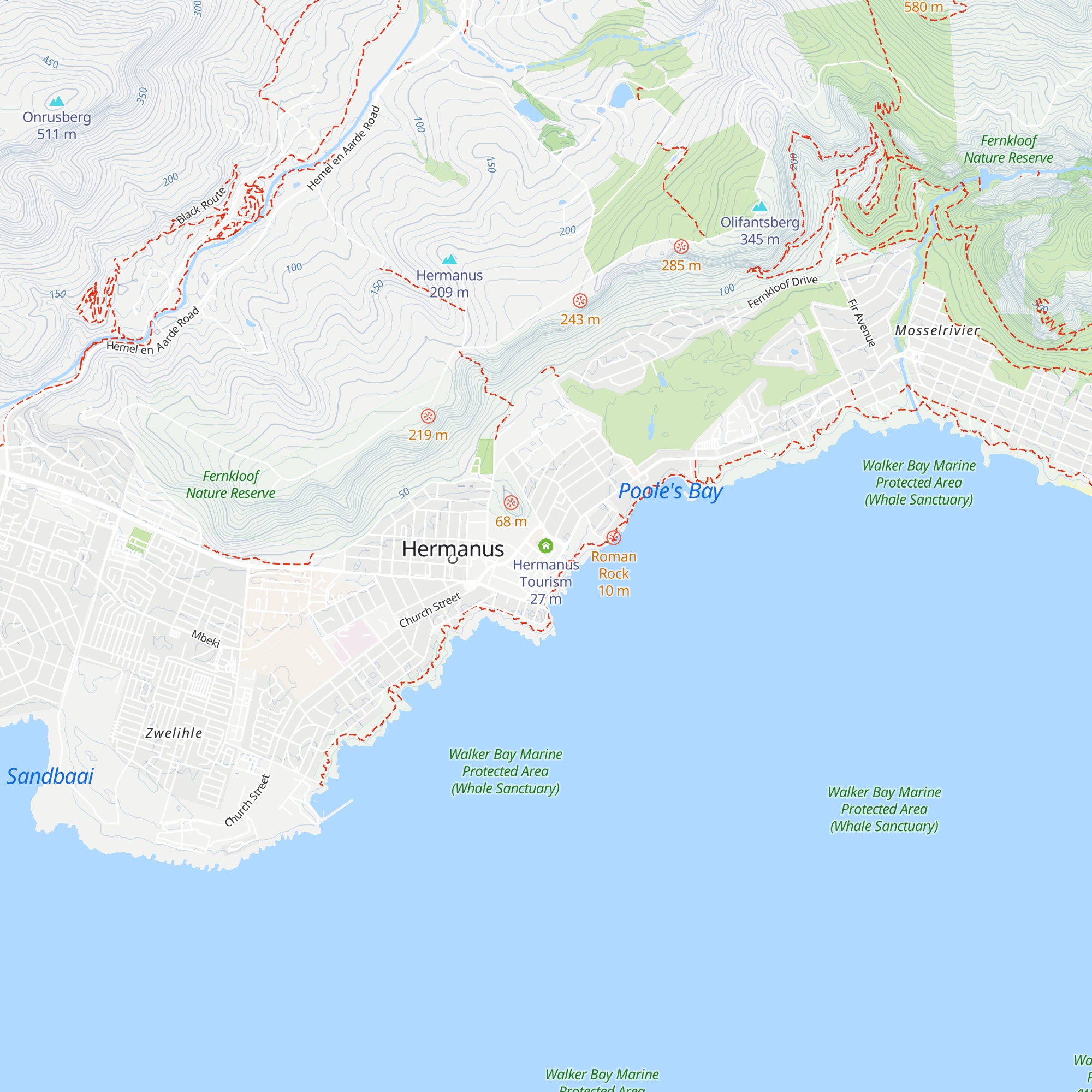 Hermanus Tourism map