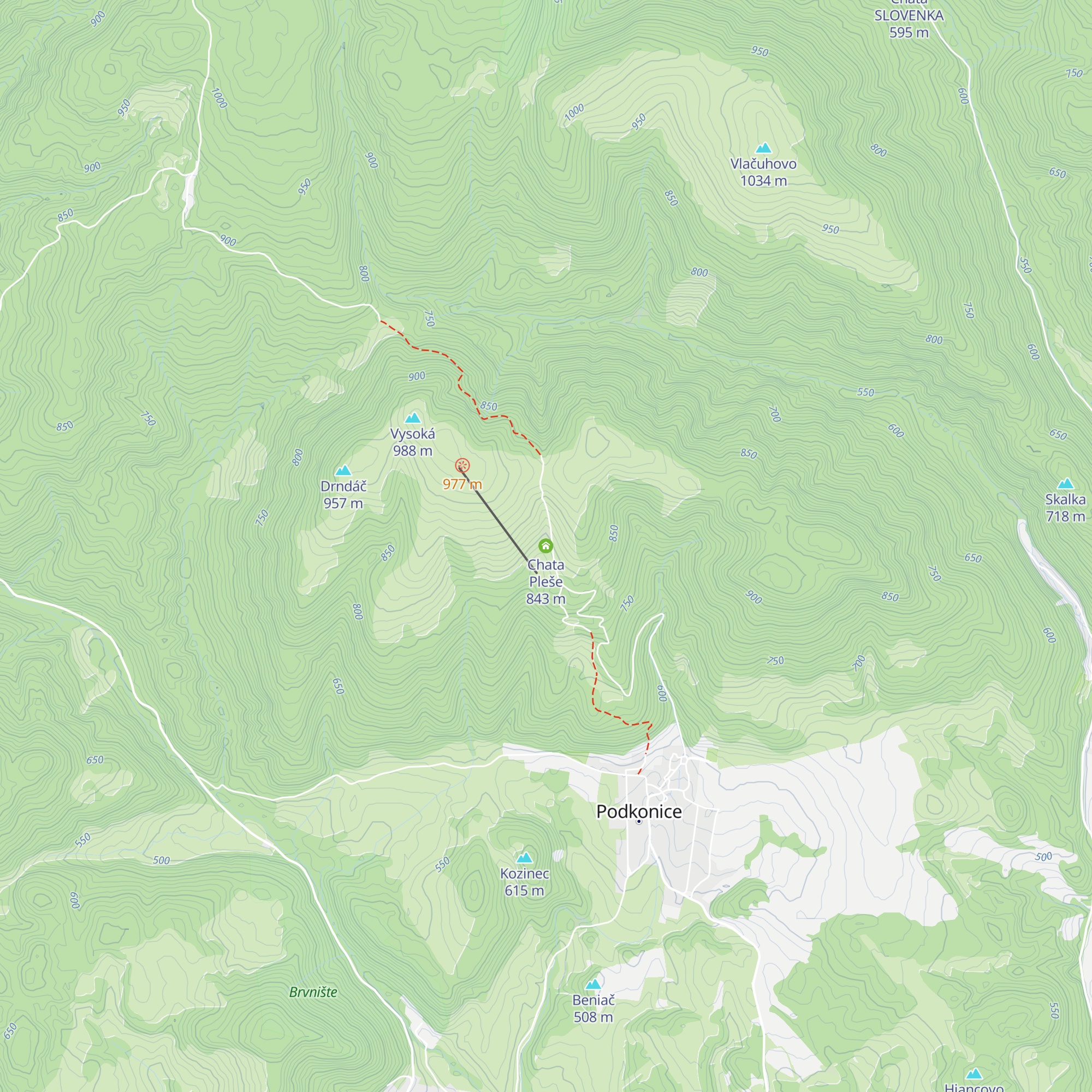 Chata Pleše map