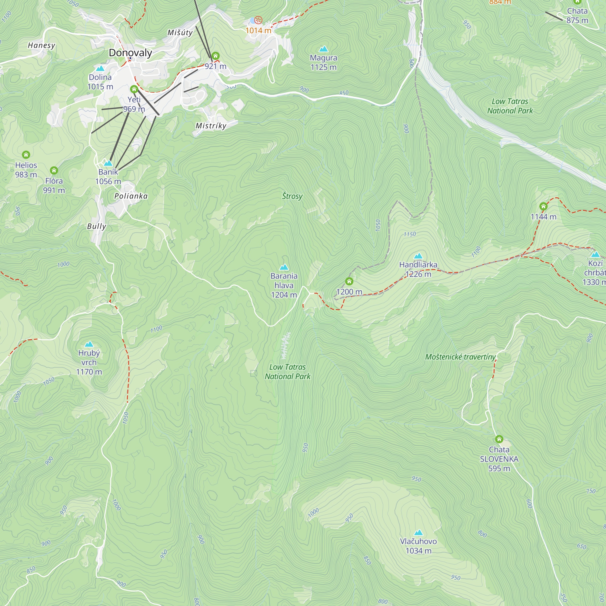 Útulňa pod Kečkou map