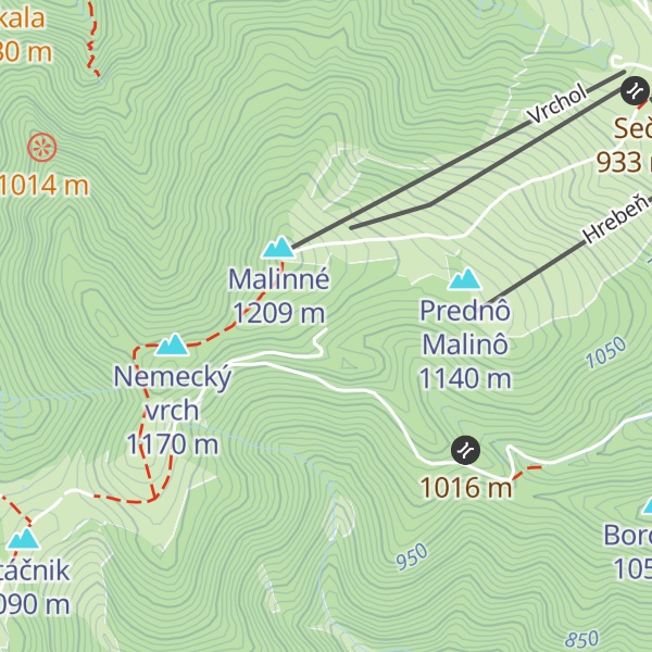 Map of Mederlyho chata