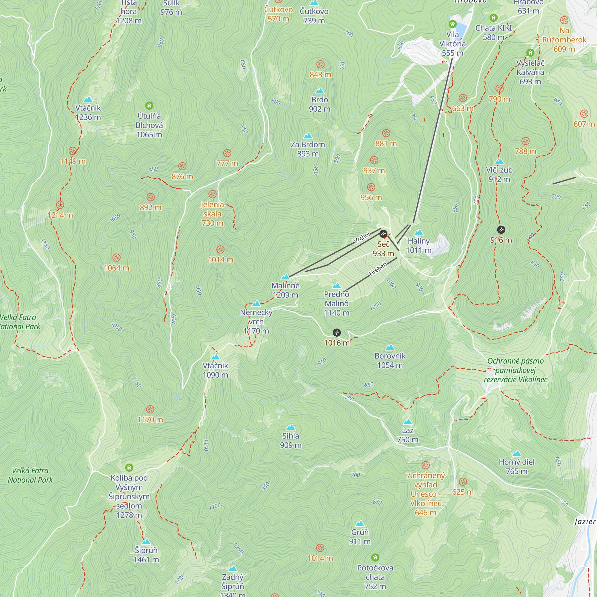 Mederlyho chata map
