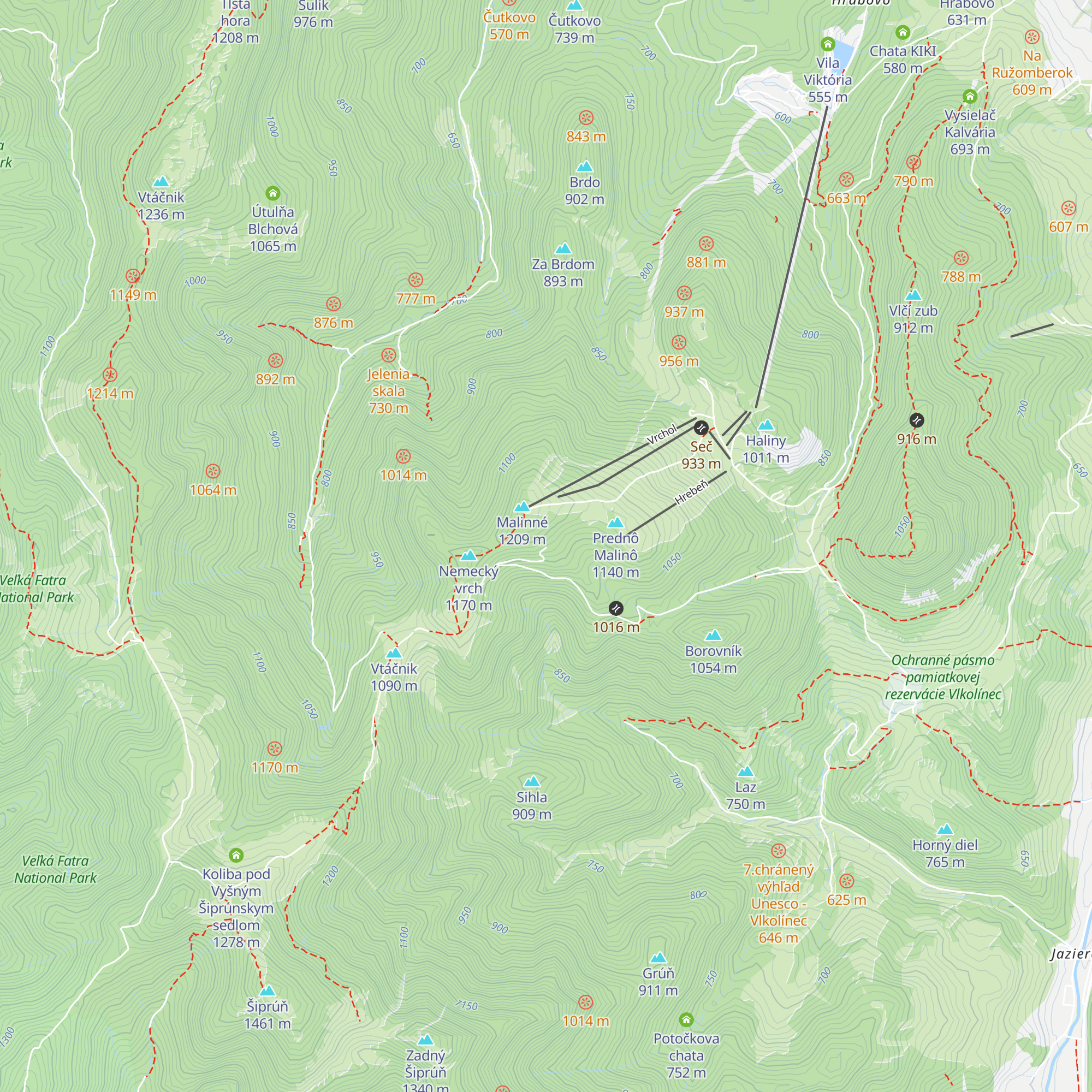 Mederlyho chata map